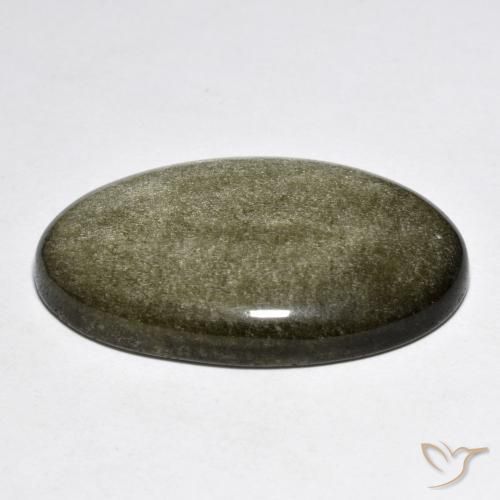 9,17 ctw natürlicher Schwarz mit Goldglanz Obsidian, Oval, Lichtundurchlässig