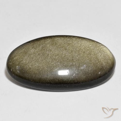 9,17 ctw natürlicher Schwarz mit Goldglanz Obsidian, Oval, Lichtundurchlässig