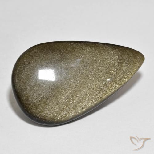 9,17 ctw natürlicher Mehrfarbig Obsidian, Birnenform, Lichtundurchlässig