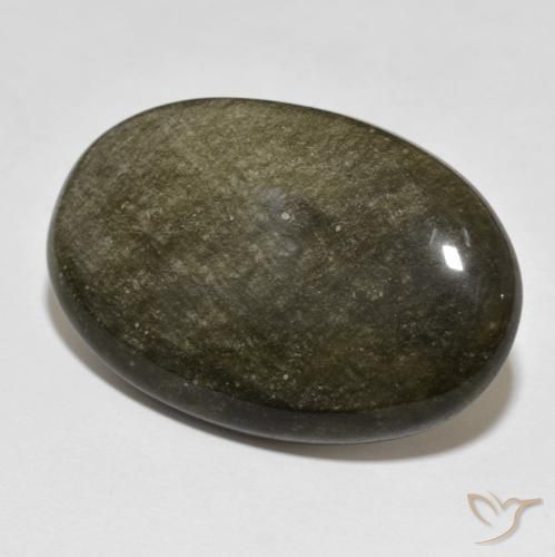 9,17 ctw natürlicher Schwarz mit Goldglanz Obsidian, Oval, Lichtundurchlässig