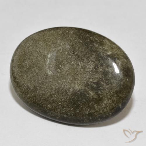 21.74ct Natürlicher Schwarz mit Goldglanz Obsidian, Oval, Lichtundurchlässig
