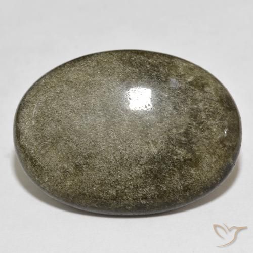 9,17 ctw natürlicher Schwarz mit Goldglanz Obsidian, Oval, Lichtundurchlässig