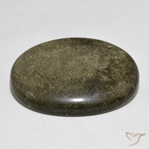 9,17 ctw natürlicher Schwarz mit Goldglanz Obsidian, Oval, Lichtundurchlässig
