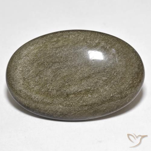 9,17 ctw natürlicher Schwarz mit Goldglanz Obsidian, Oval, Lichtundurchlässig