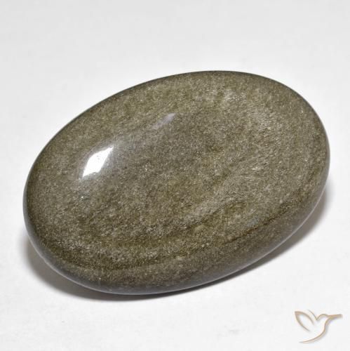 9,17 ctw natürlicher Schwarz mit Goldglanz Obsidian, Oval, Lichtundurchlässig