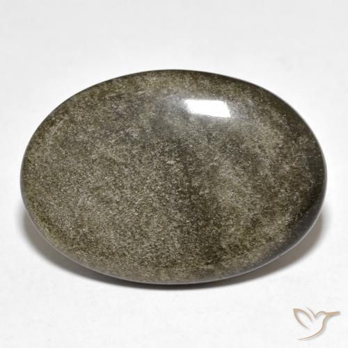 20.01ct Natürlicher Schwarz mit Goldglanz Obsidian, Oval, Lichtundurchlässig