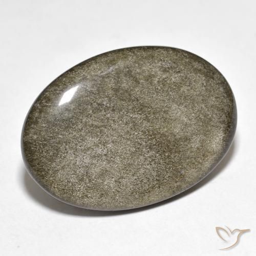 9,17 ctw natürlicher Schwarz mit Goldglanz Obsidian, Oval, Lichtundurchlässig