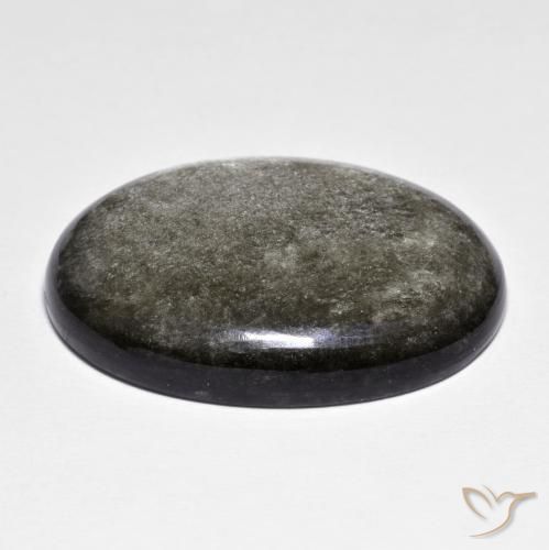 32,02 ctw natürlicher grauer Obsidian, Oval Schliff, Lichtundurchlässig