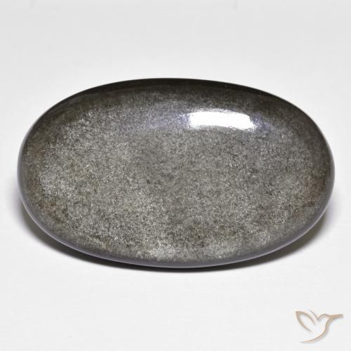 26,36 ctw natürlicher grauer Obsidian, Oval Schliff, Lichtundurchlässig