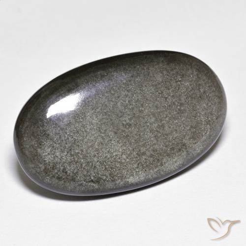 26,36 ctw natürlicher grauer Obsidian, Oval Schliff, Lichtundurchlässig