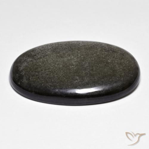 26,36 ctw natürlicher grauer Obsidian, Oval Schliff, Lichtundurchlässig