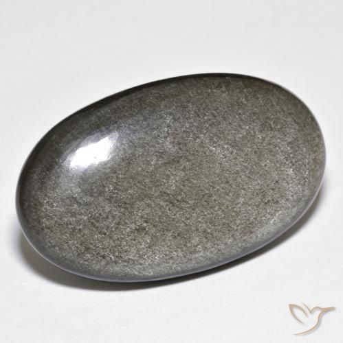 31.03ct Natürlicher Hellgrau Obsidian, Oval, Lichtundurchlässig