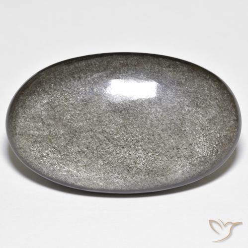 9,17 ctw natürlicher Hellgrau Obsidian, Oval, Lichtundurchlässig