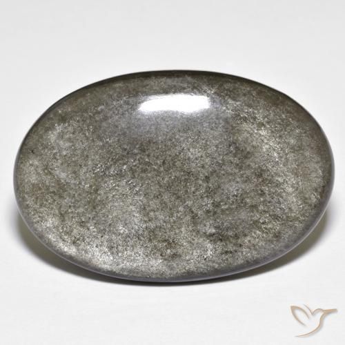 9,17 ctw natürlicher Mittelgrau Obsidian, Oval, Lichtundurchlässig
