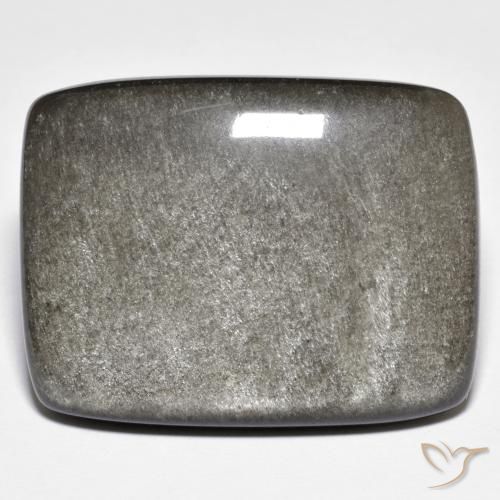 9,17 ctw natürlicher Grauschwarz Obsidian, Kissen, Lichtundurchlässig