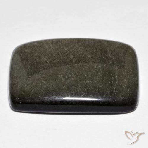 9,17 ctw natürlicher Grauschwarz Obsidian, Kissen, Lichtundurchlässig