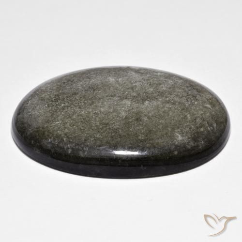 9,17 ctw natürlicher Grauschwarz Obsidian, Oval, Lichtundurchlässig