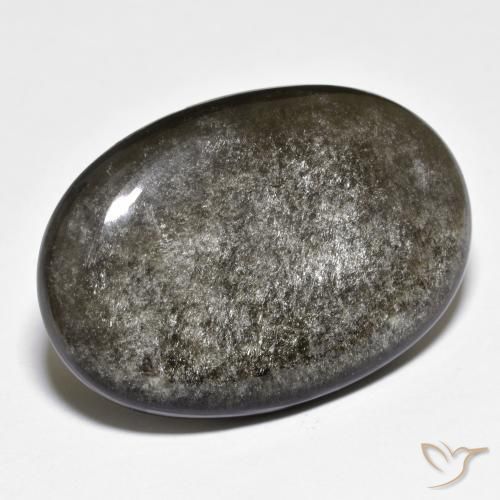 27.47ct Natürlicher Mittel-Dunkelgrau Obsidian, Oval, Lichtundurchlässig