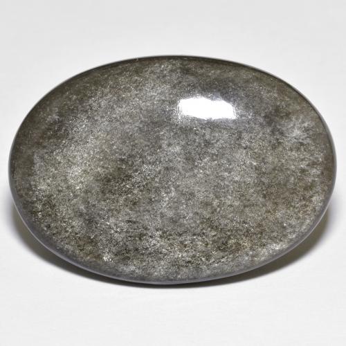9,17 ctw natürlicher dunkelgrau Obsidian, Oval Schliff, Lichtundurchlässig