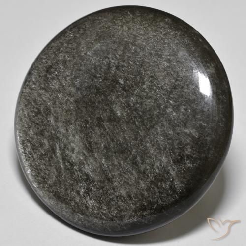 44,58 ctw natürlicher grauer Obsidian, Rundschliff, Lichtundurchlässig
