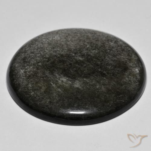 44,58 ctw natürlicher grauer Obsidian, Rundschliff, Lichtundurchlässig