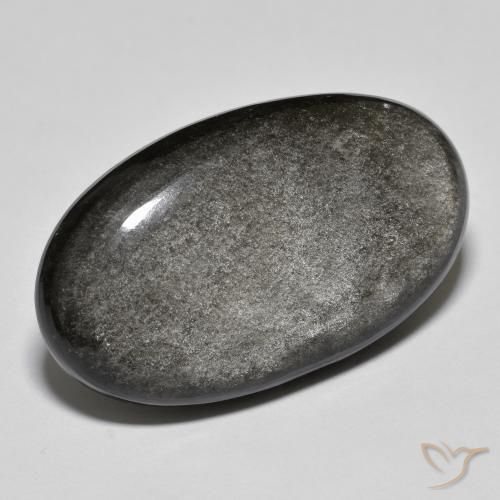 9,17 ctw natürlicher Hellgrau Obsidian, Oval, Lichtundurchlässig