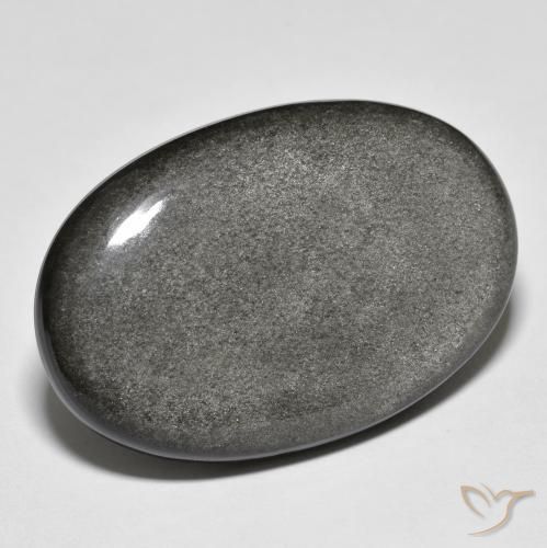 9,17 ctw natürlicher Hellgrau Obsidian, Oval, Lichtundurchlässig