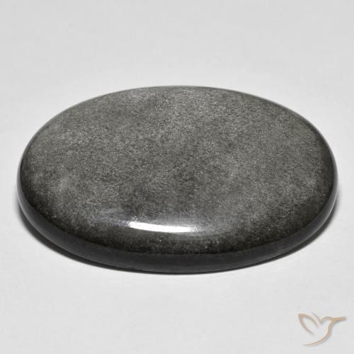 9,17 ctw natürlicher Hellgrau Obsidian, Oval, Lichtundurchlässig