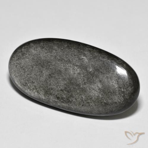 33.09ct Natürlicher Hellgrau Obsidian, Oval, Lichtundurchlässig