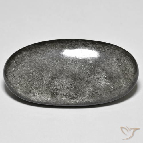 9,17 ctw natürlicher Hellgrau Obsidian, Oval, Lichtundurchlässig