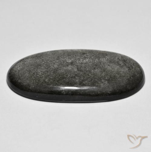 9,17 ctw natürlicher Hellgrau Obsidian, Oval, Lichtundurchlässig