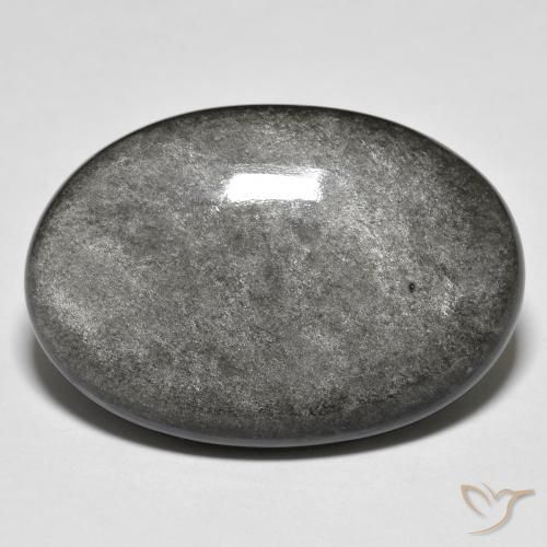 9,17 ctw natürlicher Hellgrau Obsidian, Oval, Lichtundurchlässig