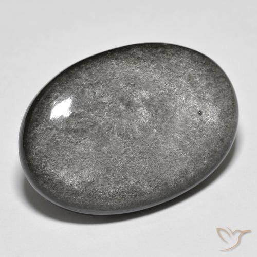 9,17 ctw natürlicher Hellgrau Obsidian, Oval, Lichtundurchlässig