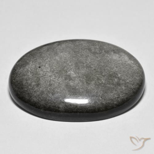 9,17 ctw natürlicher Hellgrau Obsidian, Oval, Lichtundurchlässig