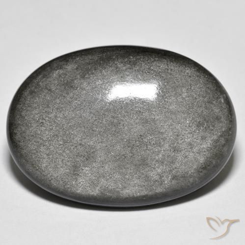 30.48ct Natürlicher Hellgrau Obsidian, Oval, Lichtundurchlässig