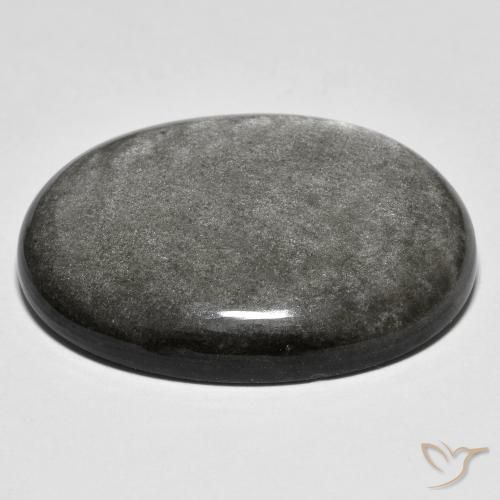 9,17 ctw natürlicher Hellgrau Obsidian, Oval, Lichtundurchlässig