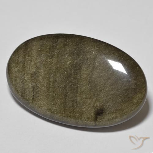 33.09ct Natürlicher Schwarz mit Goldglanz Obsidian, Oval, Lichtundurchlässig