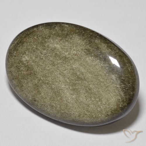9,17 ctw natürlicher Schwarz mit Goldglanz Obsidian, Oval, Lichtundurchlässig