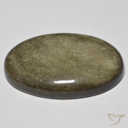 9,17 ctw natürlicher Schwarz mit Goldglanz Obsidian, Oval, Lichtundurchlässig