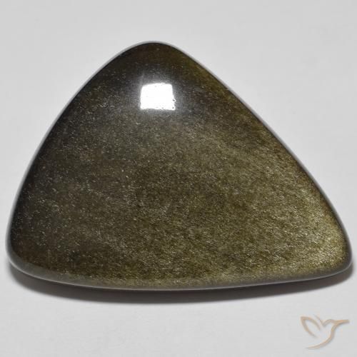 9,17 ctw natürlicher Schwarz mit Goldglanz Obsidian, Fantasie, Lichtundurchlässig