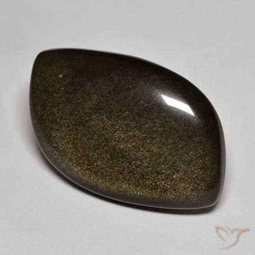 9,17 ctw natürlicher Schwarz mit Goldglanz Obsidian, Fantasie, Lichtundurchlässig