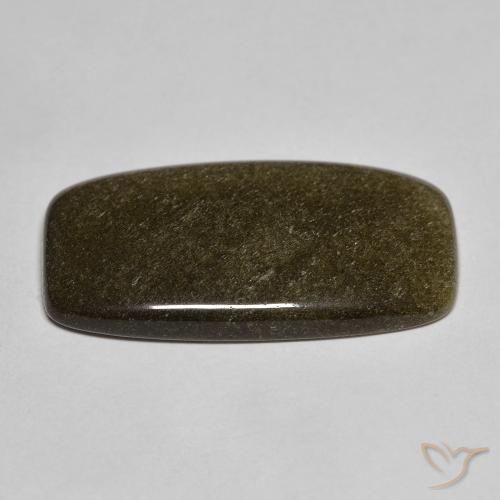 9,53 ctw natürlicher schwarzer Obsidian, Kissenschliff, Lichtundurchlässig