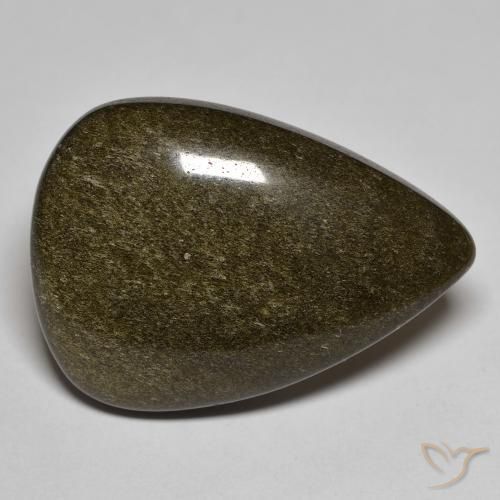 20.02ct Natürlicher Schwarz mit Goldglanz Obsidian, Birnenform, Lichtundurchlässig