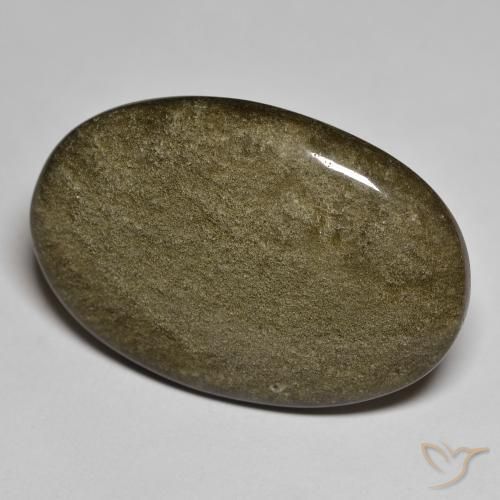 9,17 ctw natürlicher Schwarz mit Goldglanz Obsidian, Oval, Lichtundurchlässig