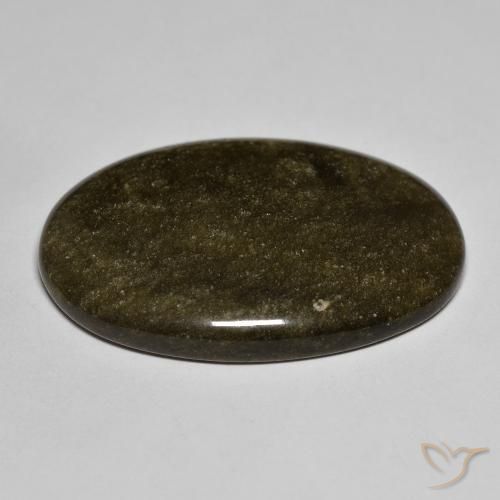 9,17 ctw natürlicher Schwarz mit Goldglanz Obsidian, Oval, Lichtundurchlässig