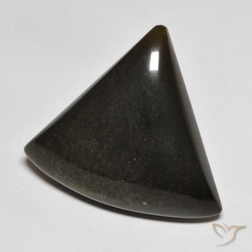 9,17 ctw natürlicher Schwarz mit Goldglanz Obsidian, Trillion, Lichtundurchlässig