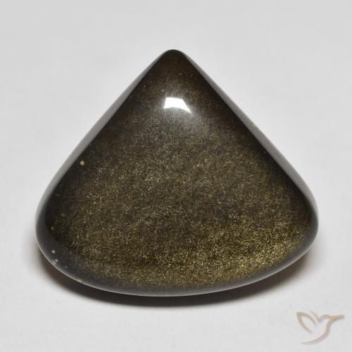 18.52ct Natürlicher Schwarz mit Goldglanz Obsidian, Birnenform, Lichtundurchlässig