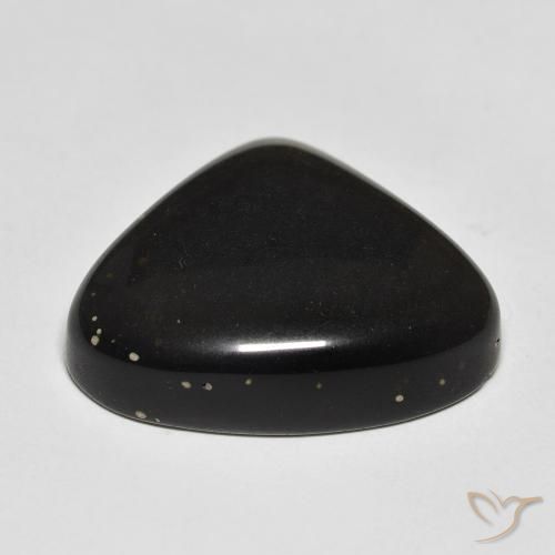 9,17 ctw natürlicher Schwarz mit Goldglanz Obsidian, Birnenform, Lichtundurchlässig
