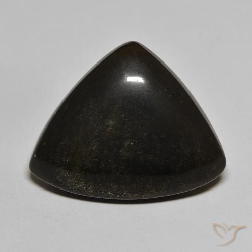 18.17ct Natürlicher Schwarz mit Goldglanz Obsidian, Trillion, Lichtundurchlässig