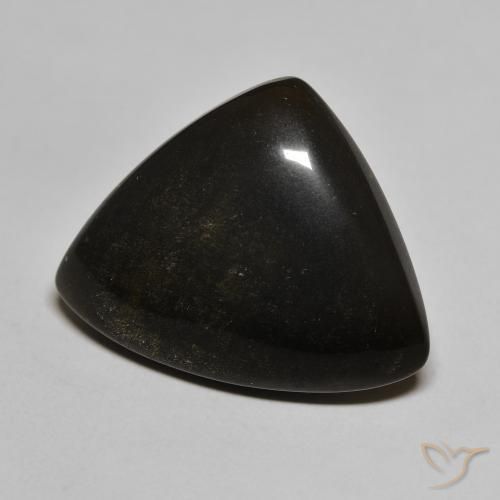 9,17 ctw natürlicher Schwarz mit Goldglanz Obsidian, Trillion, Lichtundurchlässig